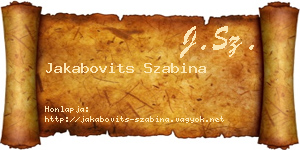 Jakabovits Szabina névjegykártya